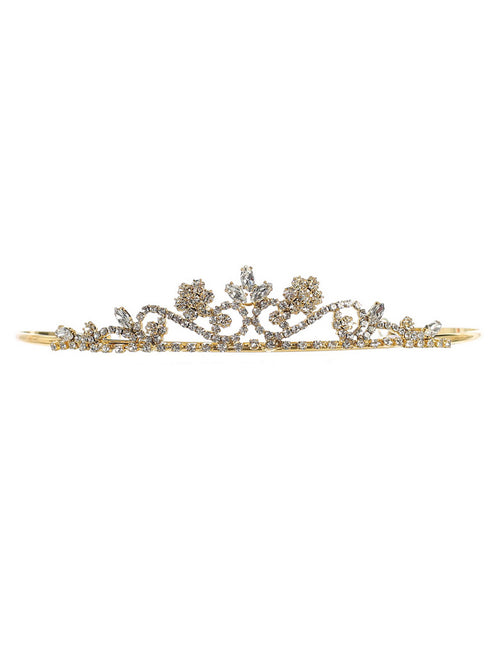 Tip Top Kids Girls Multi Color Rhinestone Flowers Tiara - SophiasStyle.com